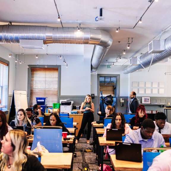 Classroom full of adult students