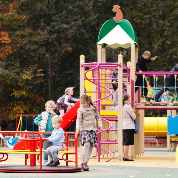 Kids playing on a playground