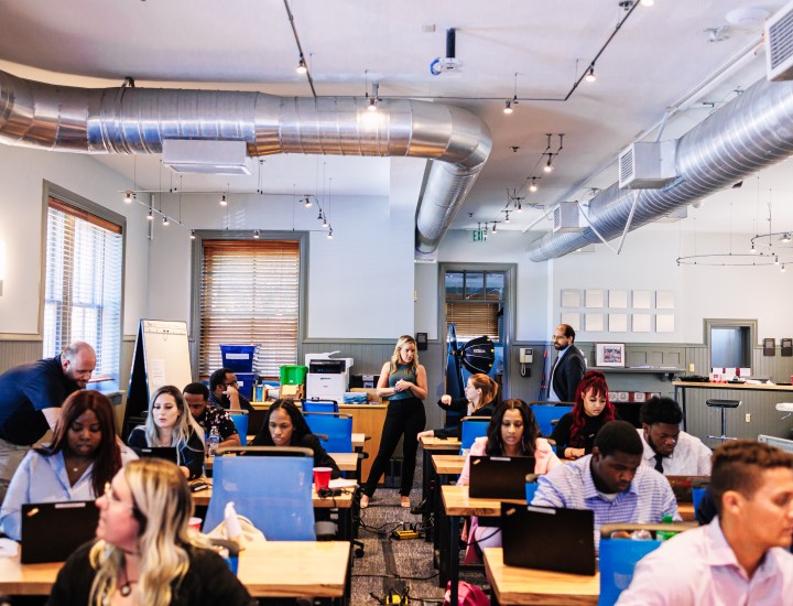 Classroom full of adult students